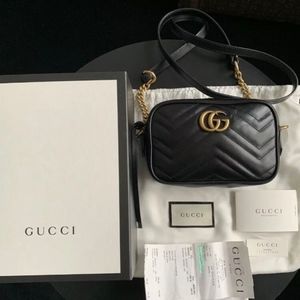 Authentic Gucci GG Marmont matelassé mini bag